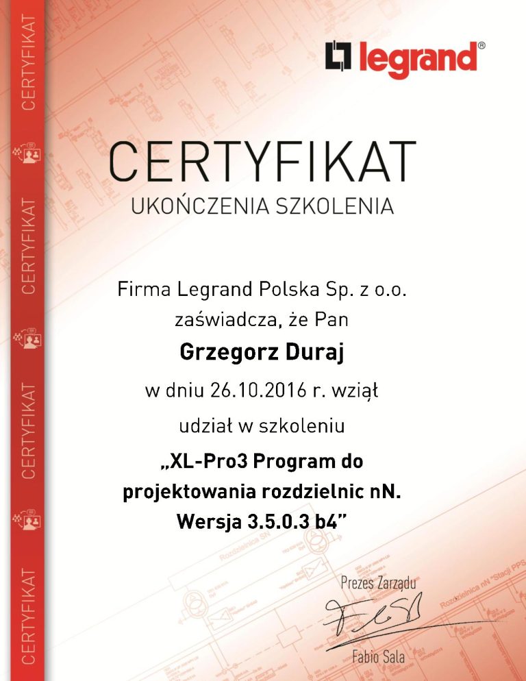 certyfikat xlpro