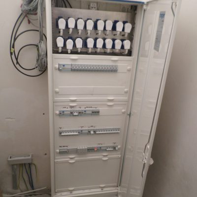rozdzielnia elektryczna ze sterowalnymi obwodami ogrzewania elektrycznego